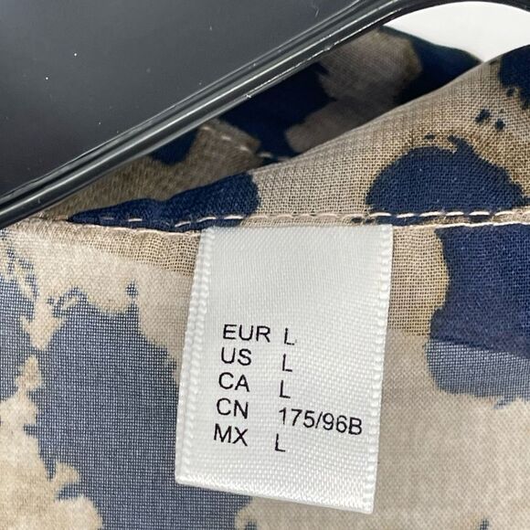 Leopard Print Sheer Button Front Blouse Tan Gold Navy Women’s Large Unbranded - Picture 6 of 12